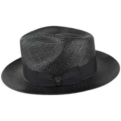 Jaxon Hats | Humphrey Grade 8 Panama Straw Fedora Hat | 127153 | profile | BLACK
