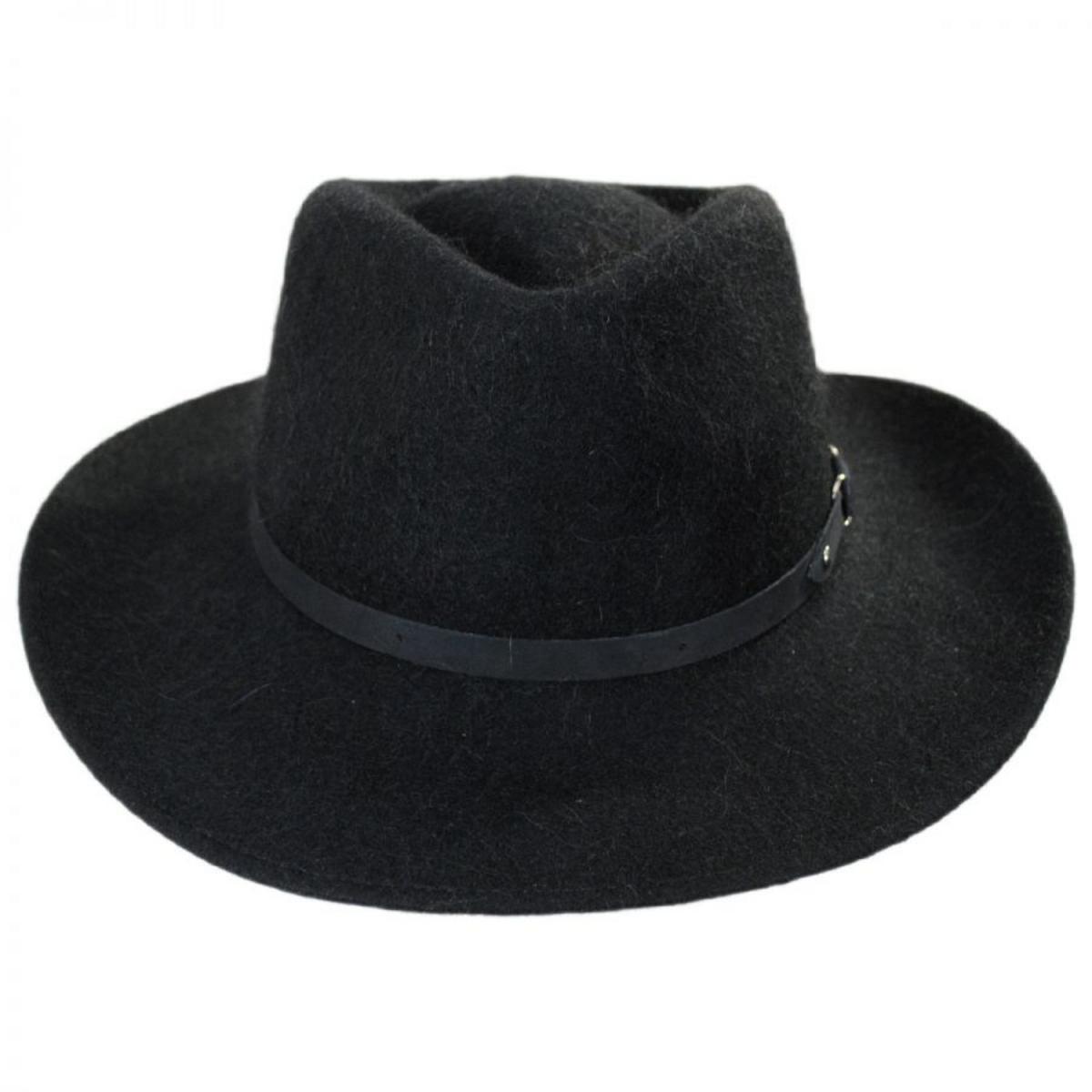 Bigalli | Melbourne Alpaca and Wool Felt Outback Hat | 131417 | front | BLACK