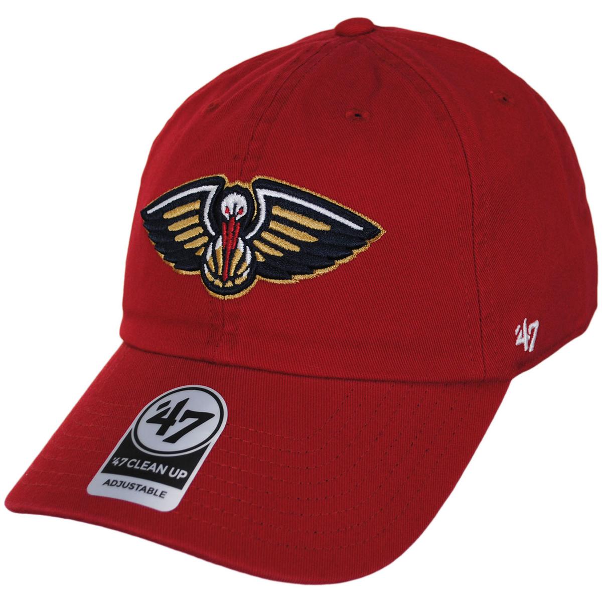 47 Brand | New Orleans Pelicans NBA Clean Up Strapback Baseball Cap Dad Hat | 204150 | lead | RED