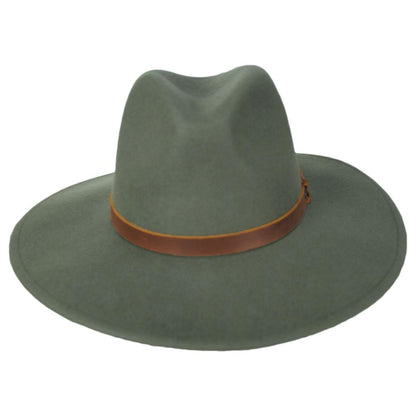 BRIXTON HATS | Field Proper Wool Felt Fedora Hat | 135647 | front | OLIVE SURPLUS