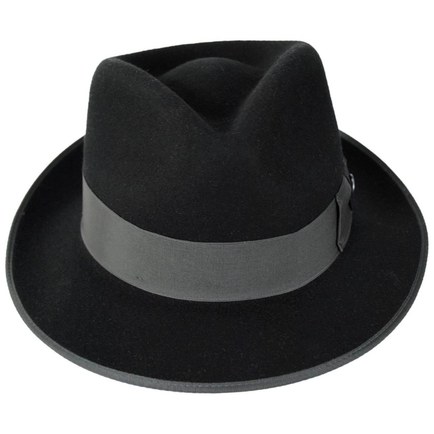 Stetson | Hashtag Wool Felt Fedora Hat | 130771 | front | BLACK