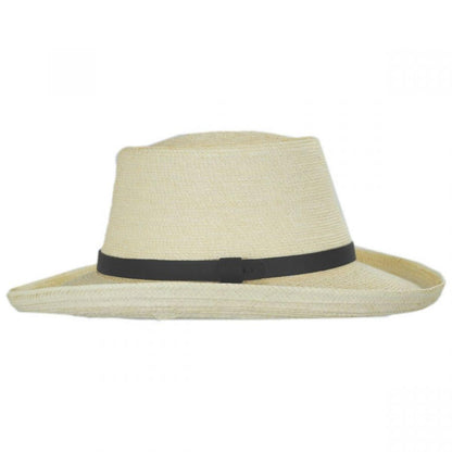 SunBody Hats | Golf Guatemalan Fine Palm Leaf Straw Gambler Hat | 128217 | profile | NATURAL