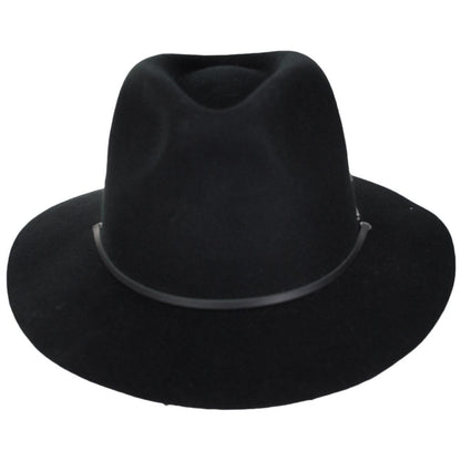 BRIXTON HATS | Wesley Weather Guard Wool Felt Packable Fedora Hat | 135609 | front | BLACK
