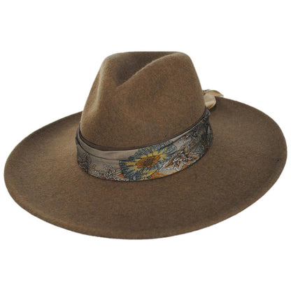 Scala | Rocca Wool Felt Fedora Hat | 123447 | lead | TOBACCO