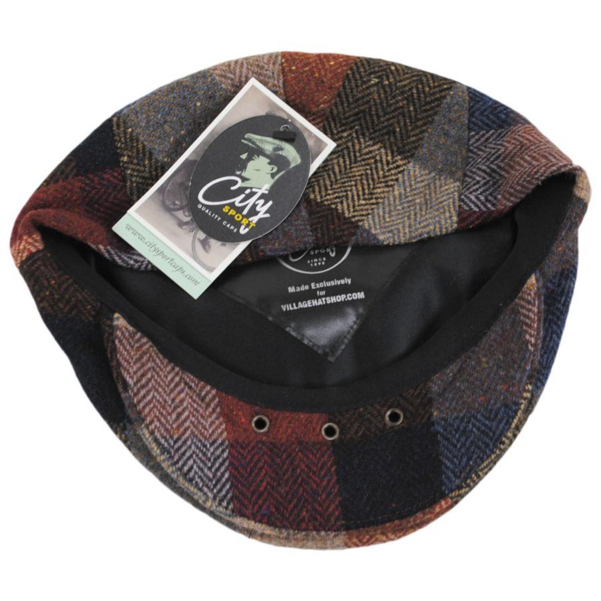 City Sport Caps | Herringbone Squares Donegal Tweed Wool Ivy Cap - Multi | 175022FW22 | under | MULTI
