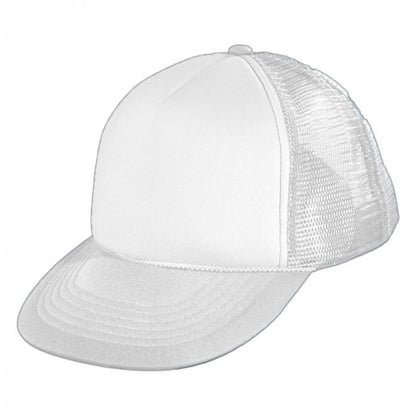 HeadShots by KC Caps | Foam and Mesh Trucker Snapback Baseball Cap | 200501 | lead | WHITE/SILVER