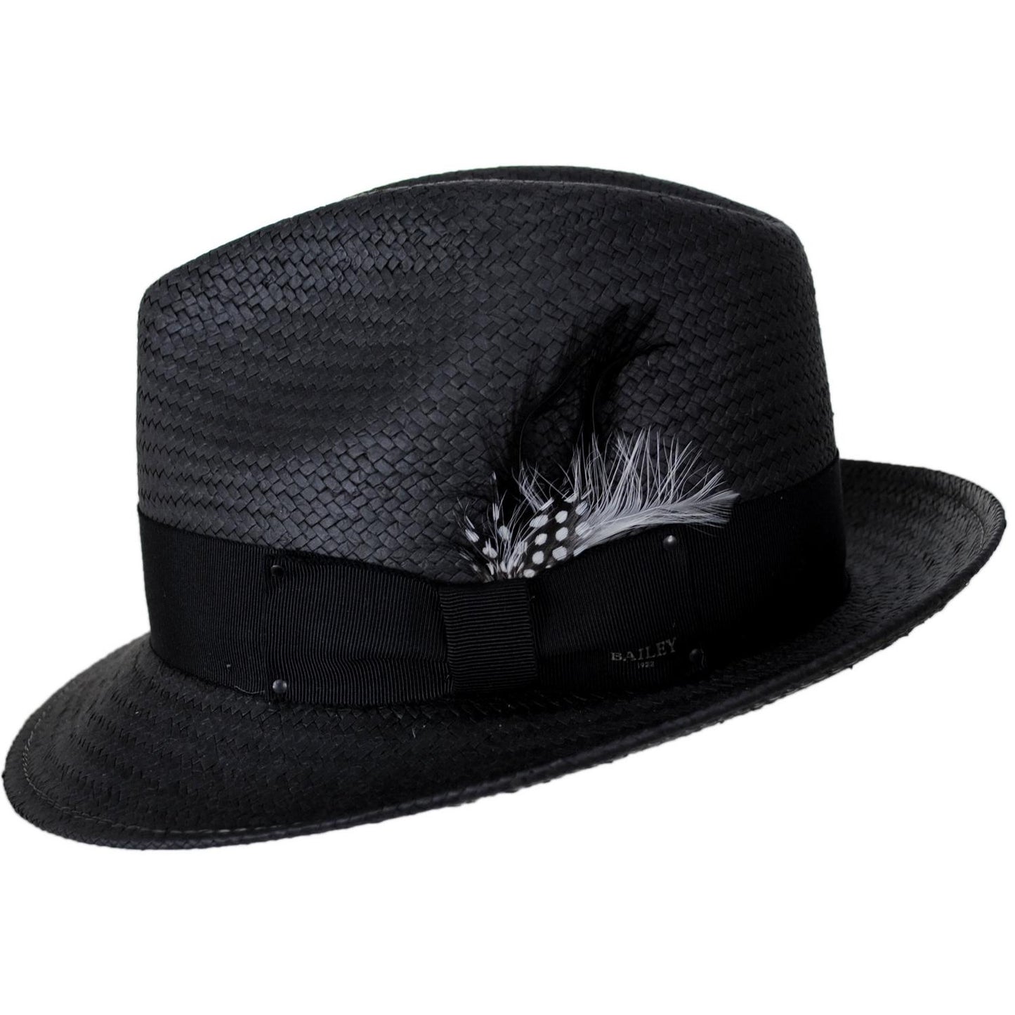 Bailey 1922 | Tino Sun Raindura Straw Fedora Hat | 127942 | profile | BLACK