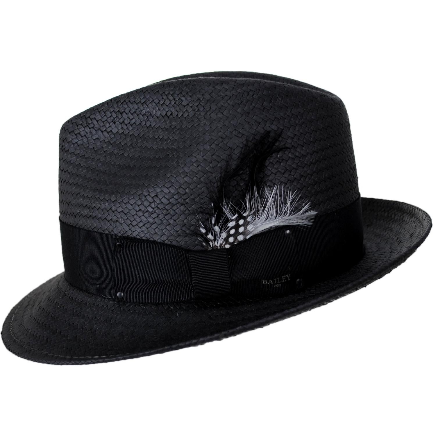 Bailey 1922 | Tino Sun Raindura Straw Fedora Hat | 127942 | profile | BLACK