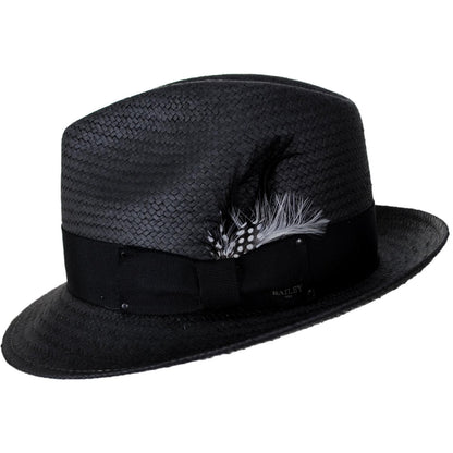 Bailey 1922 | Tino Sun Raindura Straw Fedora Hat | 127942 | profile | BLACK