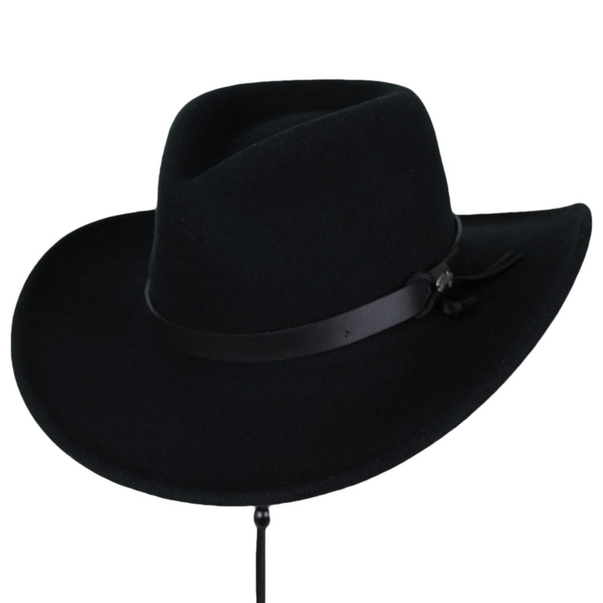 Bailey Western | Morgan Crushable Wool LiteFelt Western Hat | 130154 | lead | BLACK