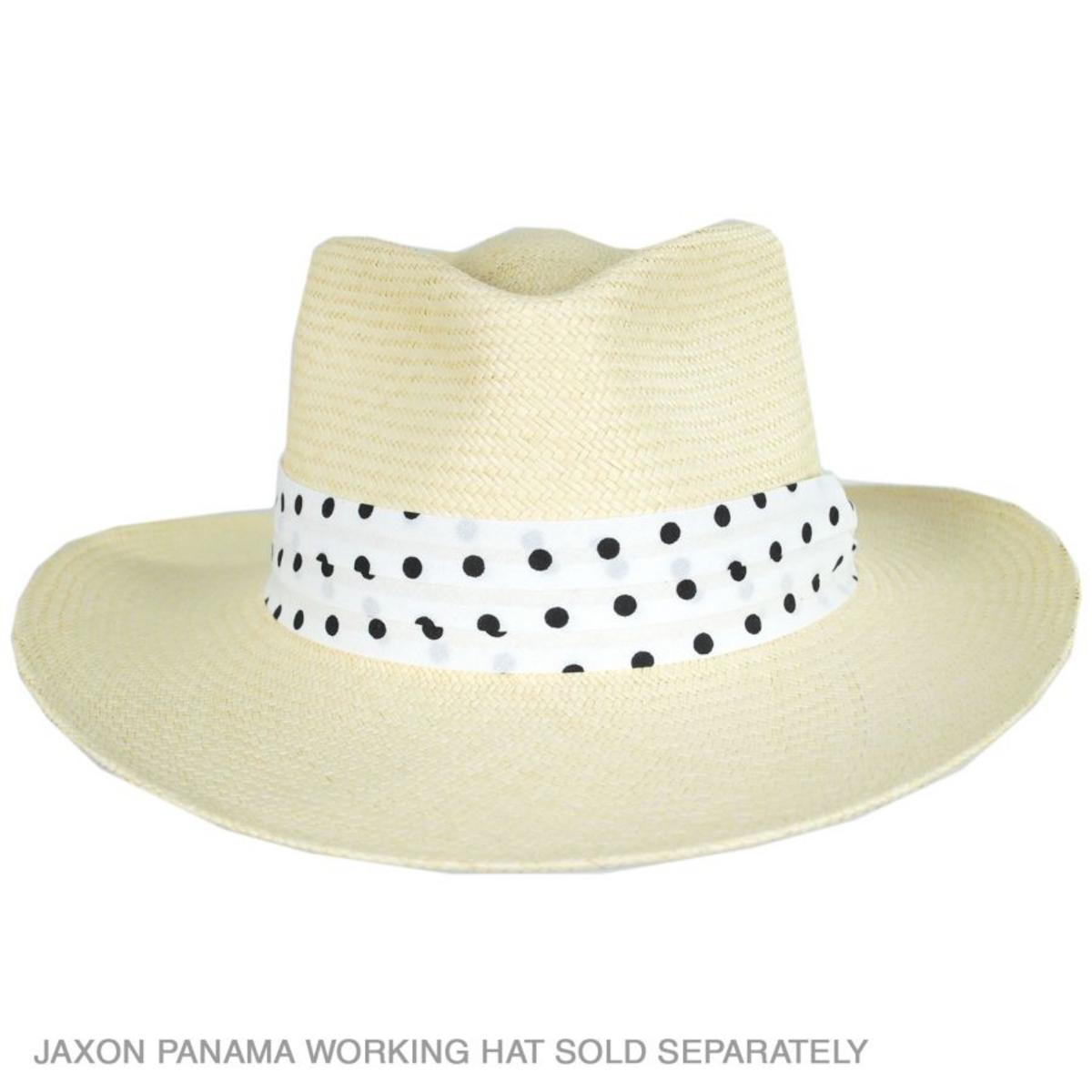Capas Headwear | Polka Dot 3-Pleat Puggaree Hat Band | 602014 | profile | WHITE/BLACK