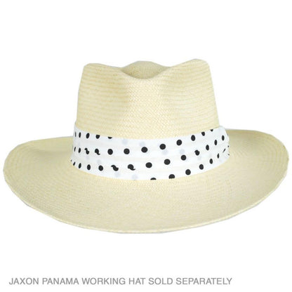Capas Headwear | Polka Dot 3-Pleat Puggaree Hat Band | 602014 | profile | WHITE/BLACK