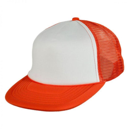 HeadShots by KC Caps | Foam and Mesh Trucker Snapback Baseball Cap | 200501 | lead | WHITE/ORANGE