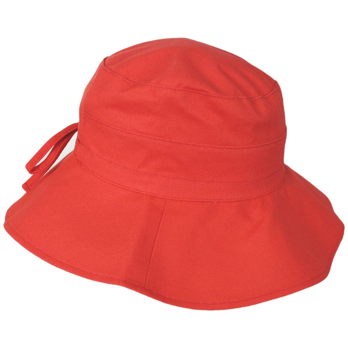 Scala | Alma Ponytail Cotton Bucket Hat | 106443 | profile | CORAL