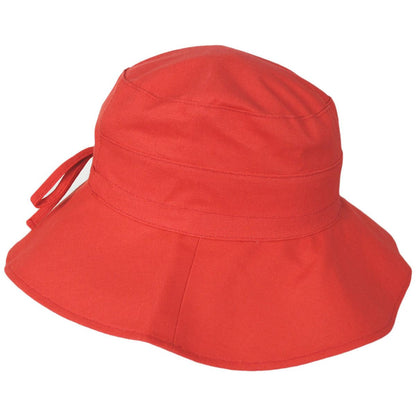 Scala | Alma Ponytail Cotton Bucket Hat | 106443 | profile | CORAL