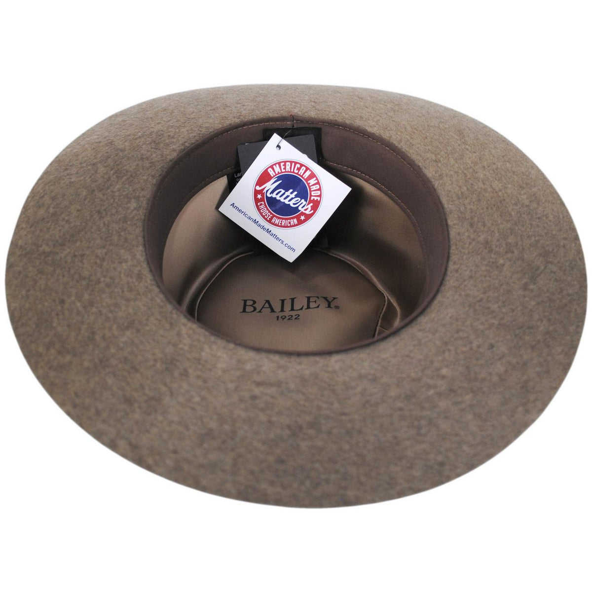 Bailey 1922 | Runnel Wool Felt Fedora Hat | 130319 | under | MEDIUM BROWN MIX