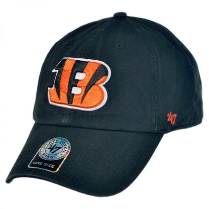 47 Brand | Cincinnati Bengals NFL Clean Up Strapback Baseball Cap Dad Hat | 203820 | lead | BLACK