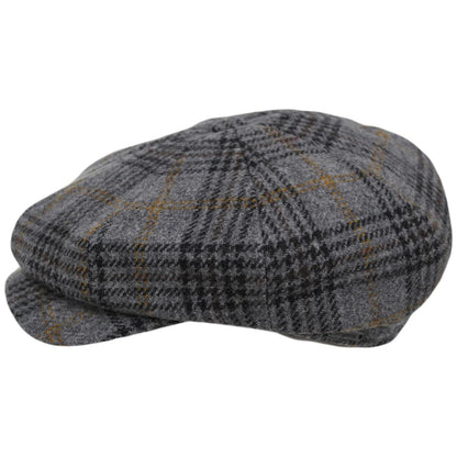 Wigens Caps | Sport Check Wool Newsboy Cap | 161976 | profile | GREY MELANGE