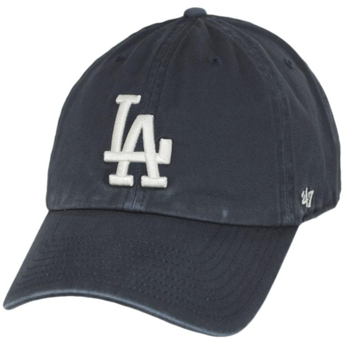 47 Brand | Los Angeles Dodgers MLB Clean Up Strapback Baseball Cap Dad Hat | 203042 | lead | NAVY WASH