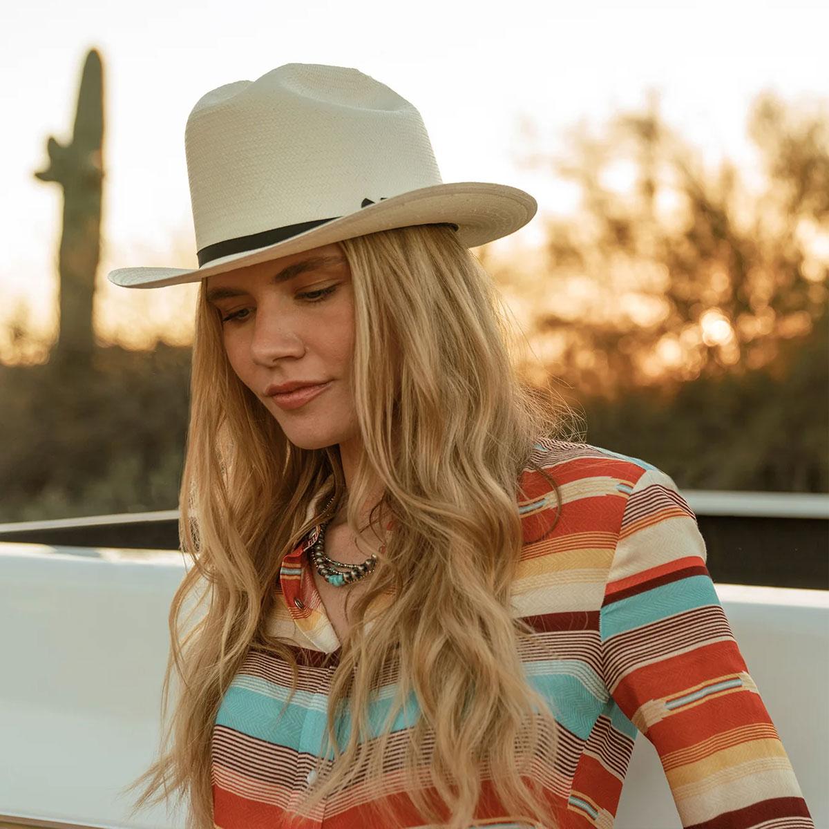 Stetson | Open Road 6X Shantung Straw Western Hat | 126998 | lsfone | NATURAL