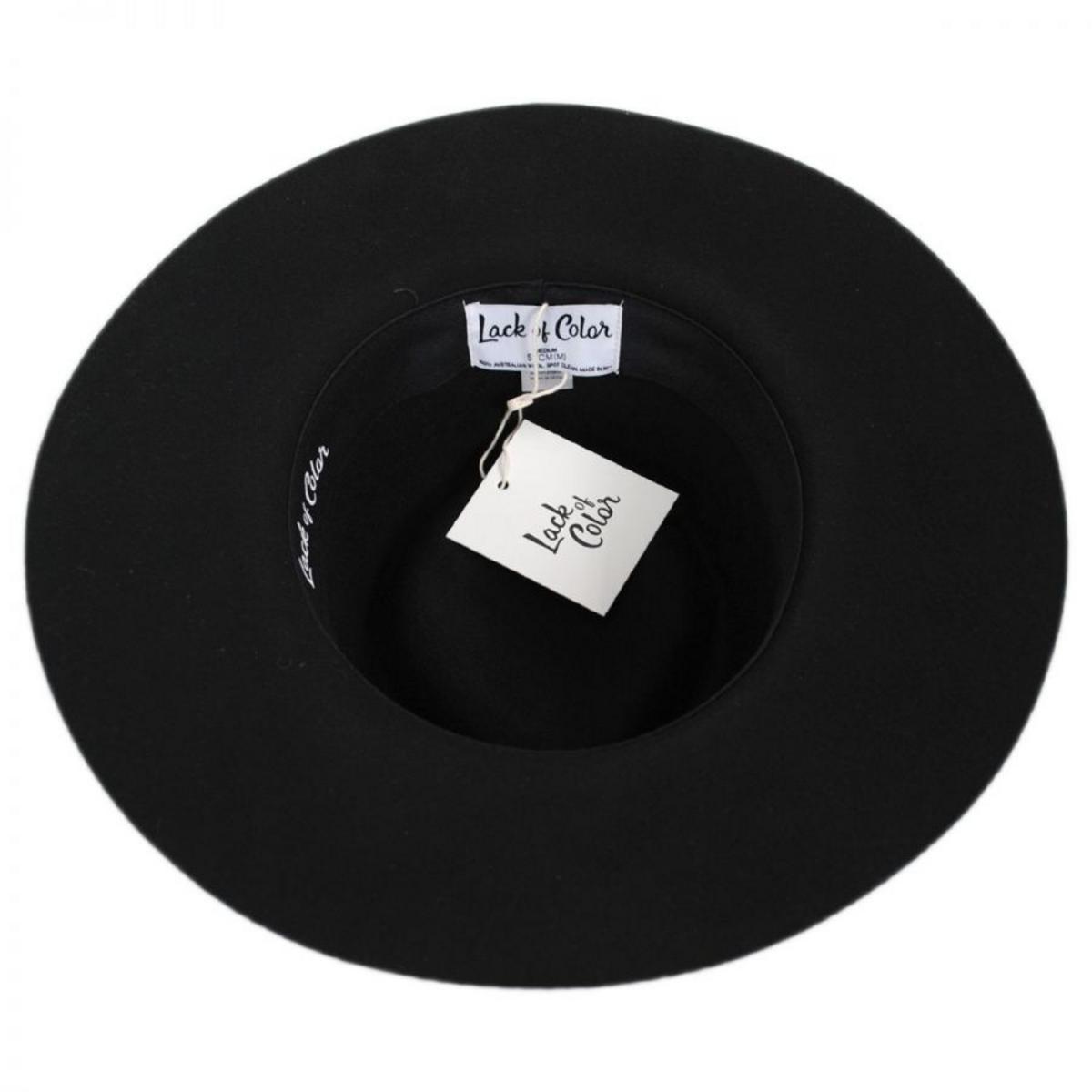 Lack of Color | Phoenix Wool Fedora Hat | 124304 | under | BLACK