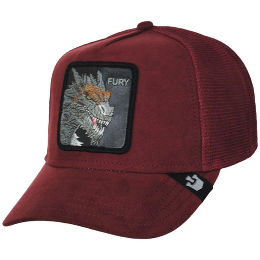 Goorin Bros | Dragon Micro Suede Mesh Trucker Snapback Baseball Cap | 200665 | lead | BURGUNDY