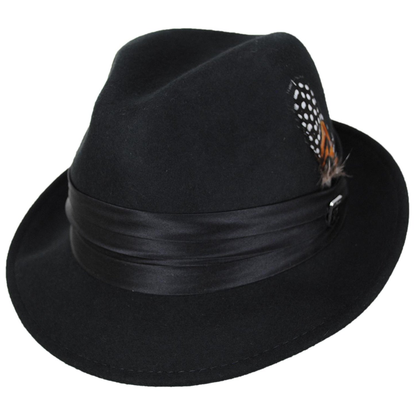 Stacy Adams | Crushable Wool Felt Fedora Hat | 130456 | lead | BLACK