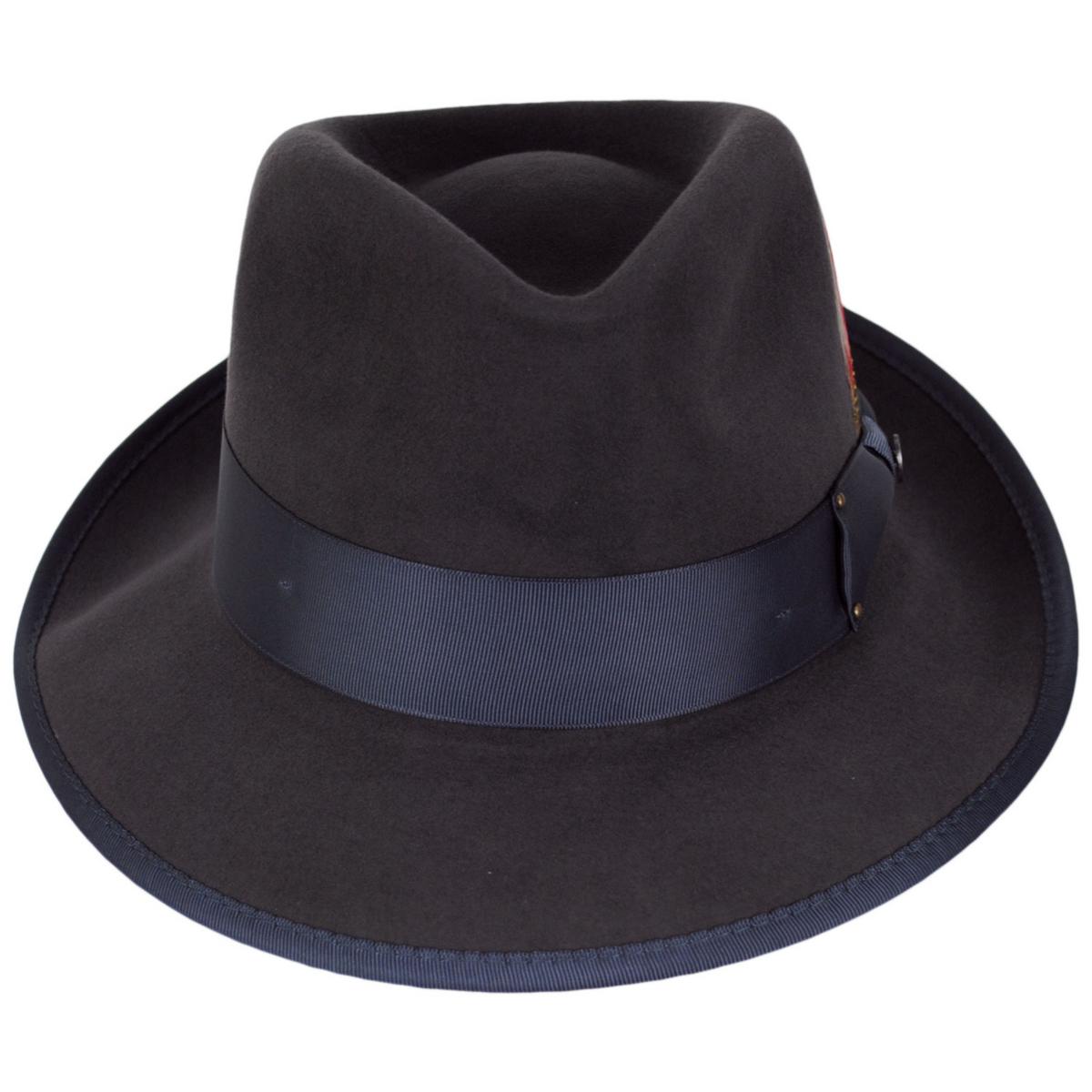 Jaxon Hats | Wholesale Scottie Fur Felt Fedora Hat B2B Pre-Pack | B2B132072 | front | GREY