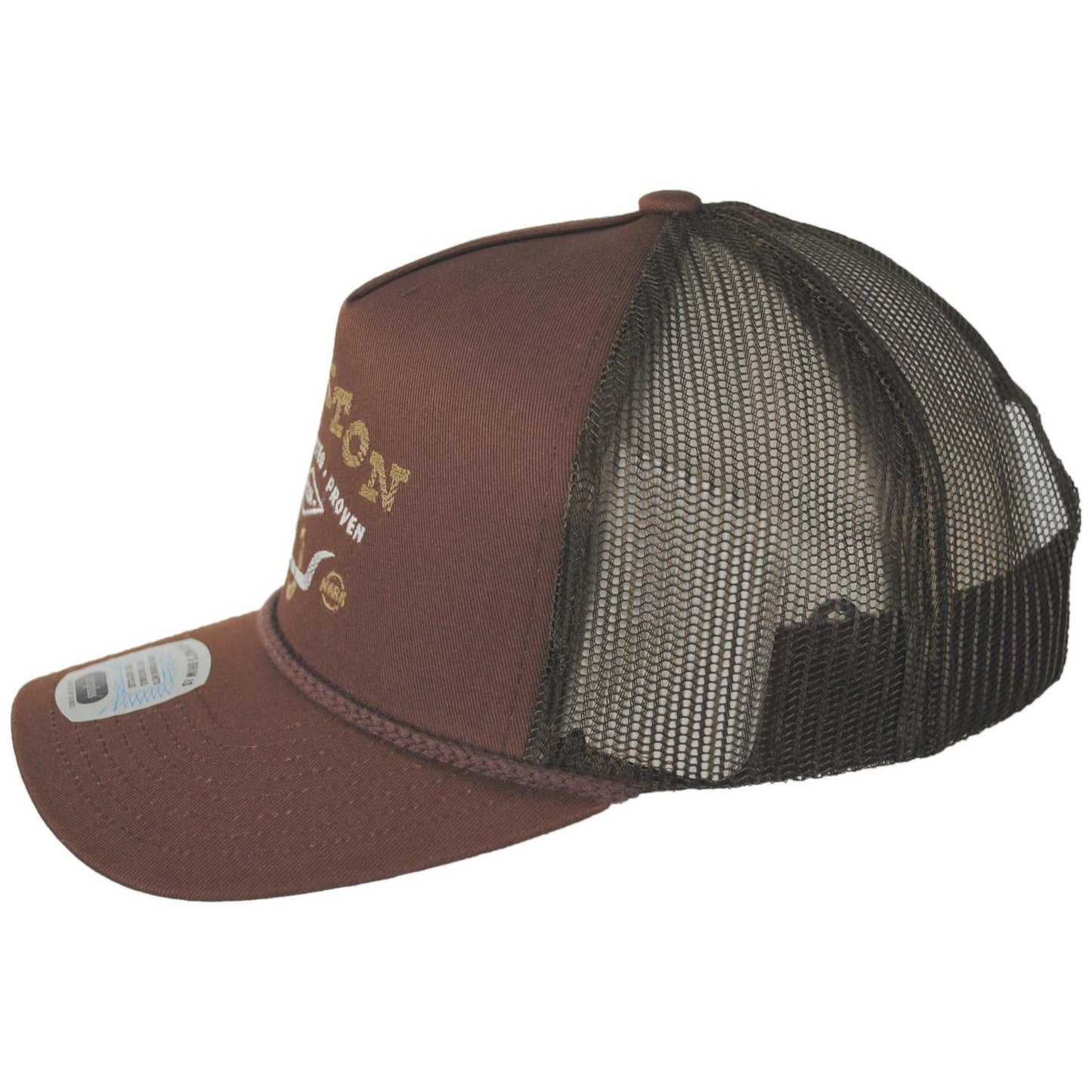 BRIXTON HATS | Beekman NetPlus Mesh Trucker Snapback Baseball Cap | 201899 | profile | BROWN/BROWN