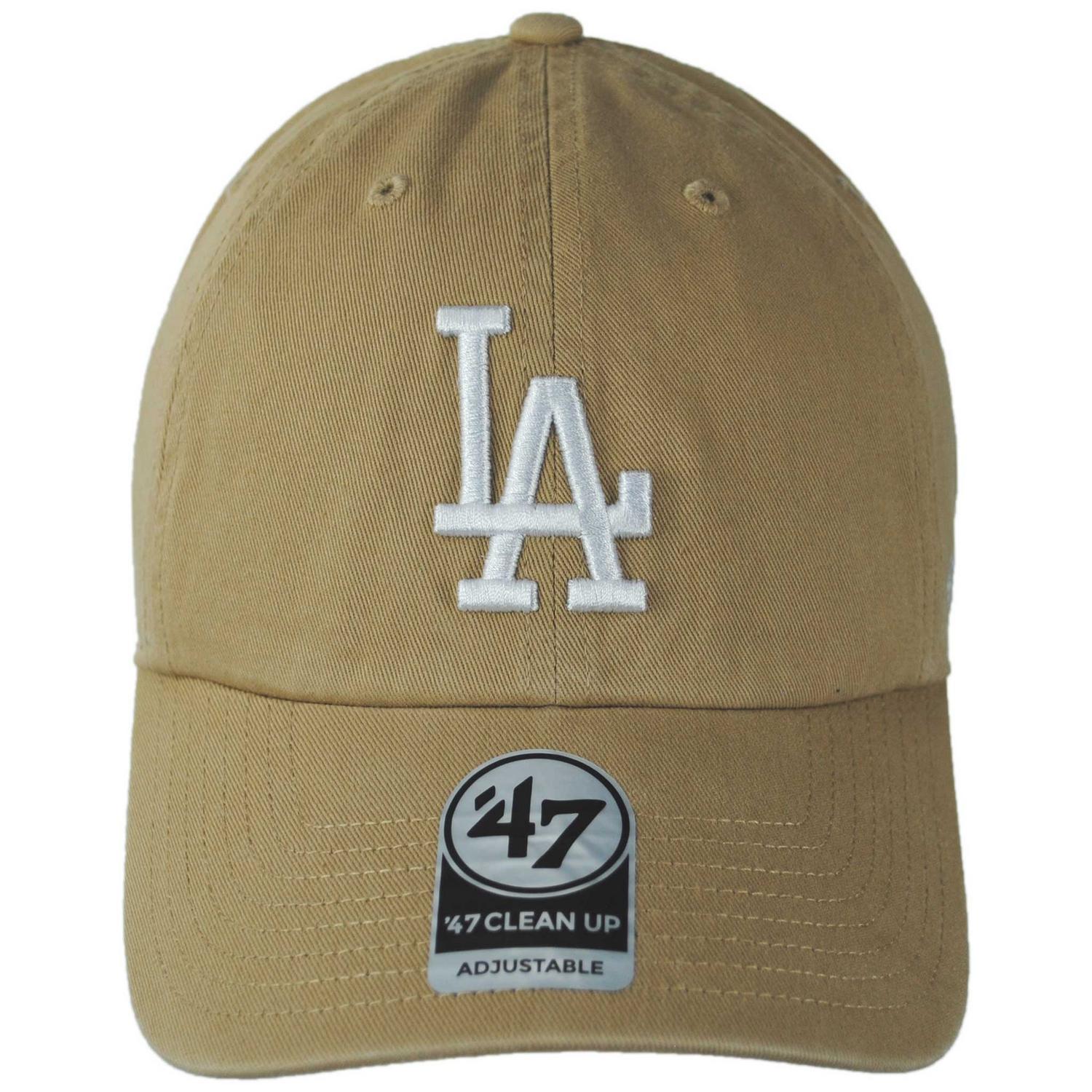 47 Brand | Los Angeles Dodgers MLB Clean Up Strapback Baseball Cap Dad Hat | 203042 | front | KHAKI