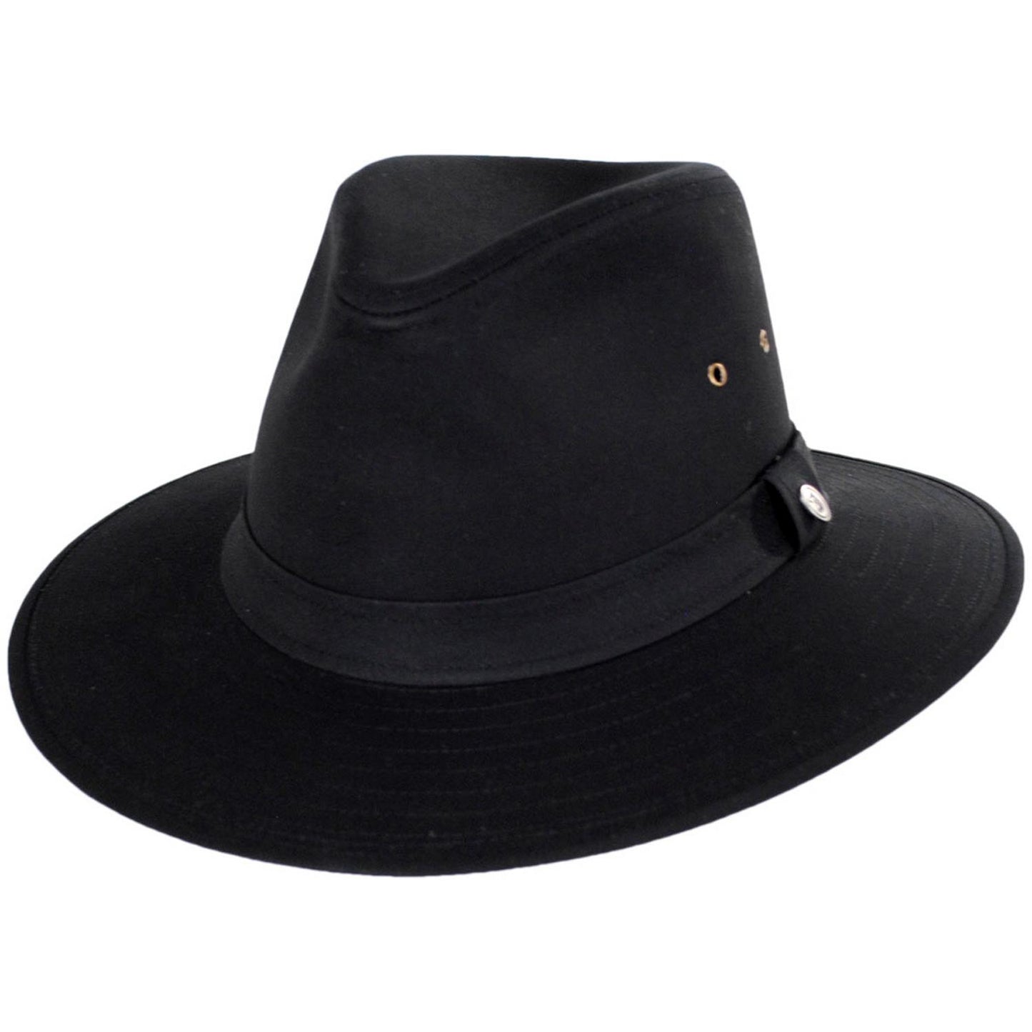 Jaxon Hats | Cotton Oilcloth Safari Fedora Hat | 147252 | lead | BLACK