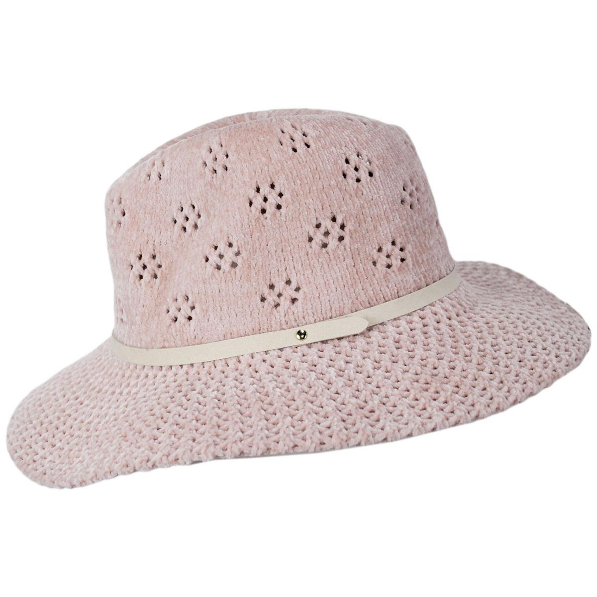 San Diego Hat Company | Walnut Grove Chenille Knit Fedora Hat | 108943 | profile | BLUSH