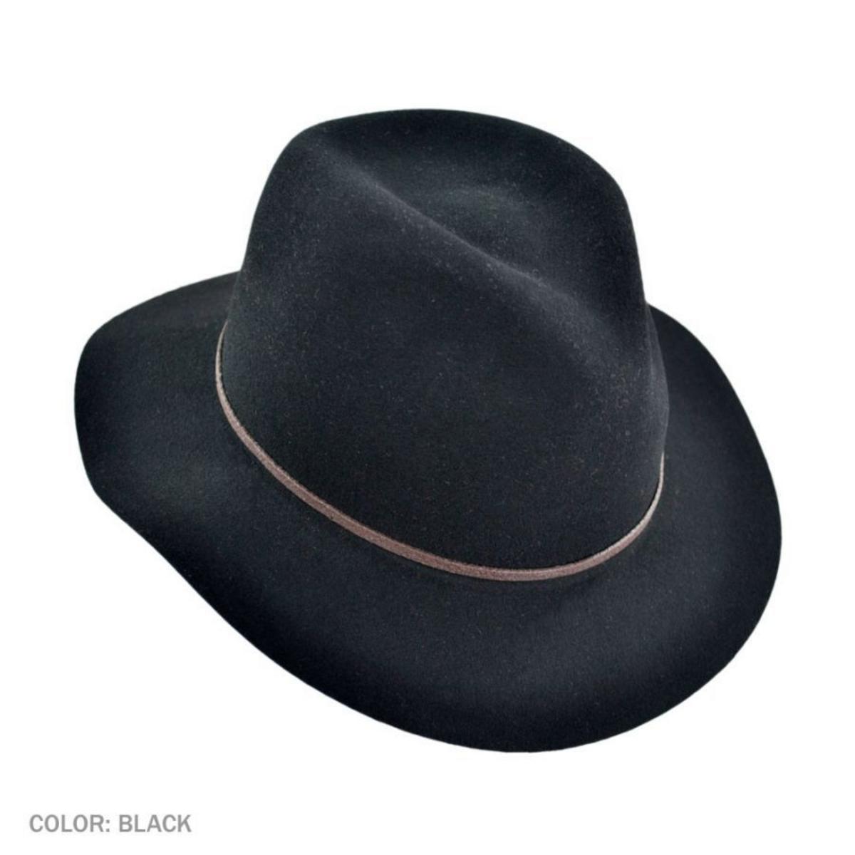 Bailey 1922 | Jackman Rollable Wool LiteFelt Fedora Hat | 130074 | profile | BLACK