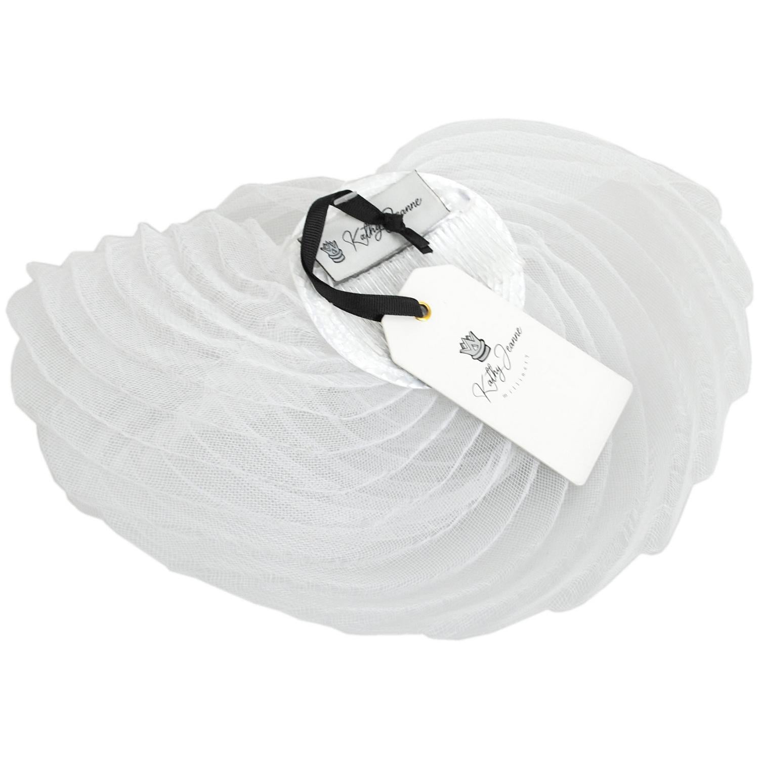 Kathy Jeanne | Fuego Horsehair Mesh Fascinator Hat | 122437 | front | WHITE