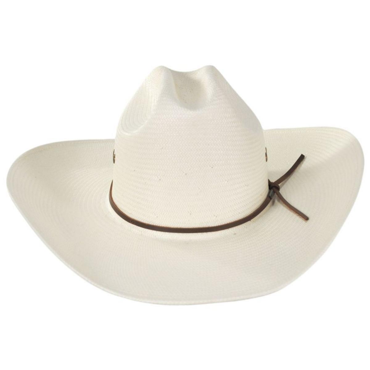 BRIXTON HATS | El Paso Reserve Shantung Straw Western Hat | 128352 | front | OFF WHITE