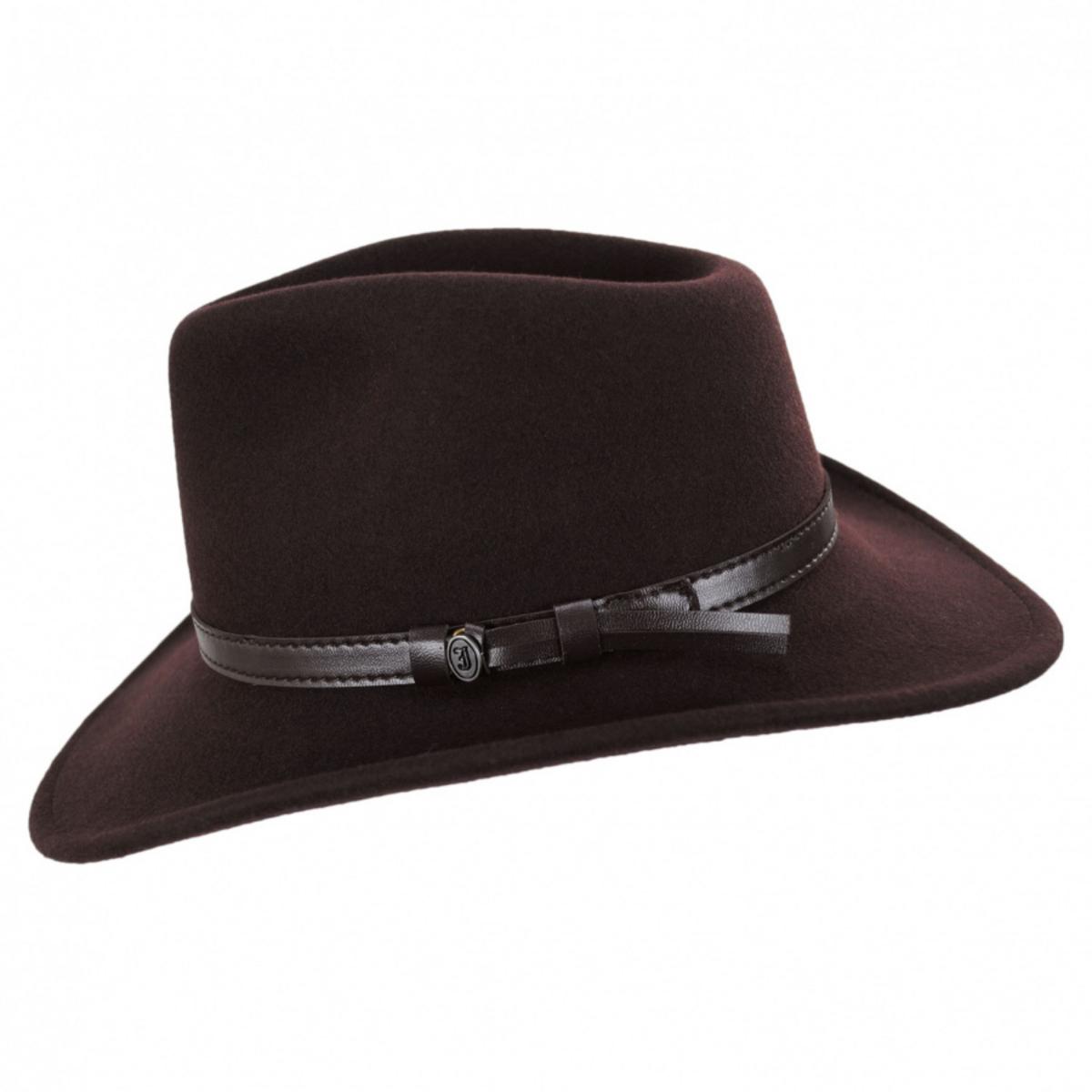 Jaxon Hats | Crushable Wool Felt Outback Hat | 135002 | profile | BROWN