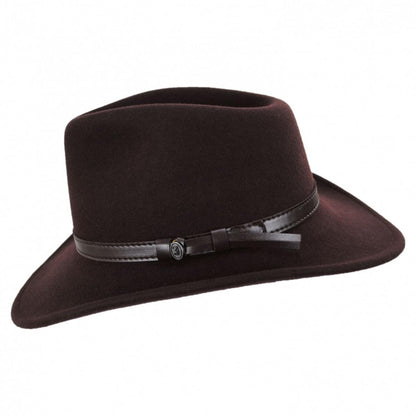 Jaxon Hats | Crushable Wool Felt Outback Hat | 135002 | profile | BROWN
