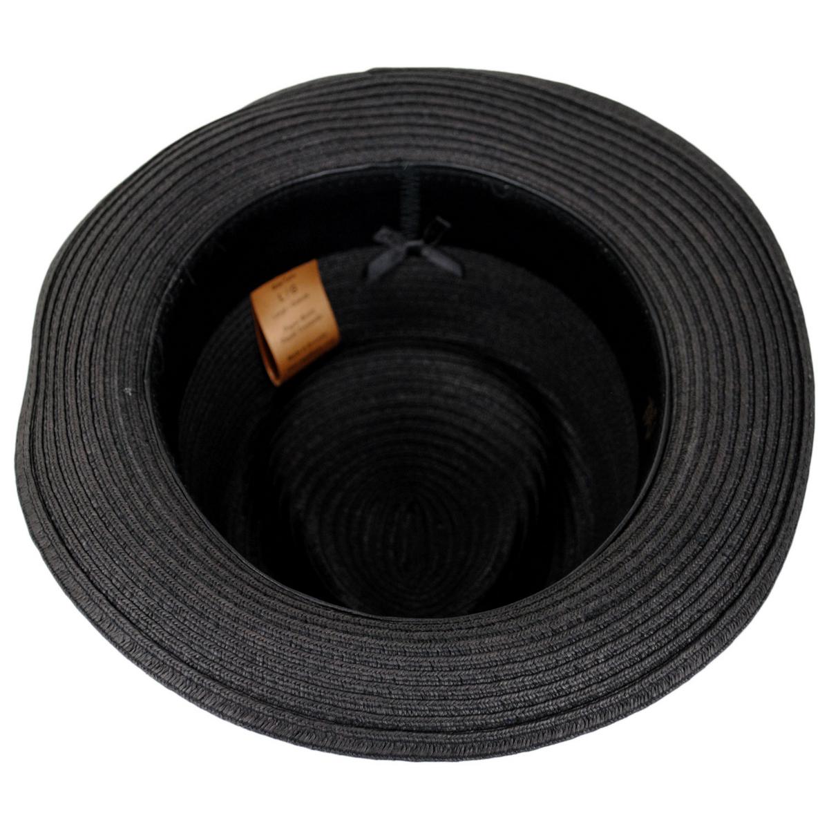 Bigalli | Alessandro Toyo Braid Fedora Hat | 129240 | under | BLACK