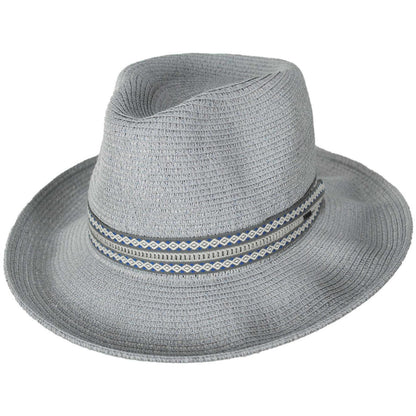Bailey 1922 | Deven Braided Toyo Straw Fedora Hat | 127941 | lead | GREY