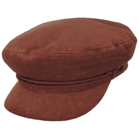 BRIXTON HATS | Cotton Terry Cloth Fiddler Cap | 181353 | lead | BURNT BRICK TERRY CLOTH