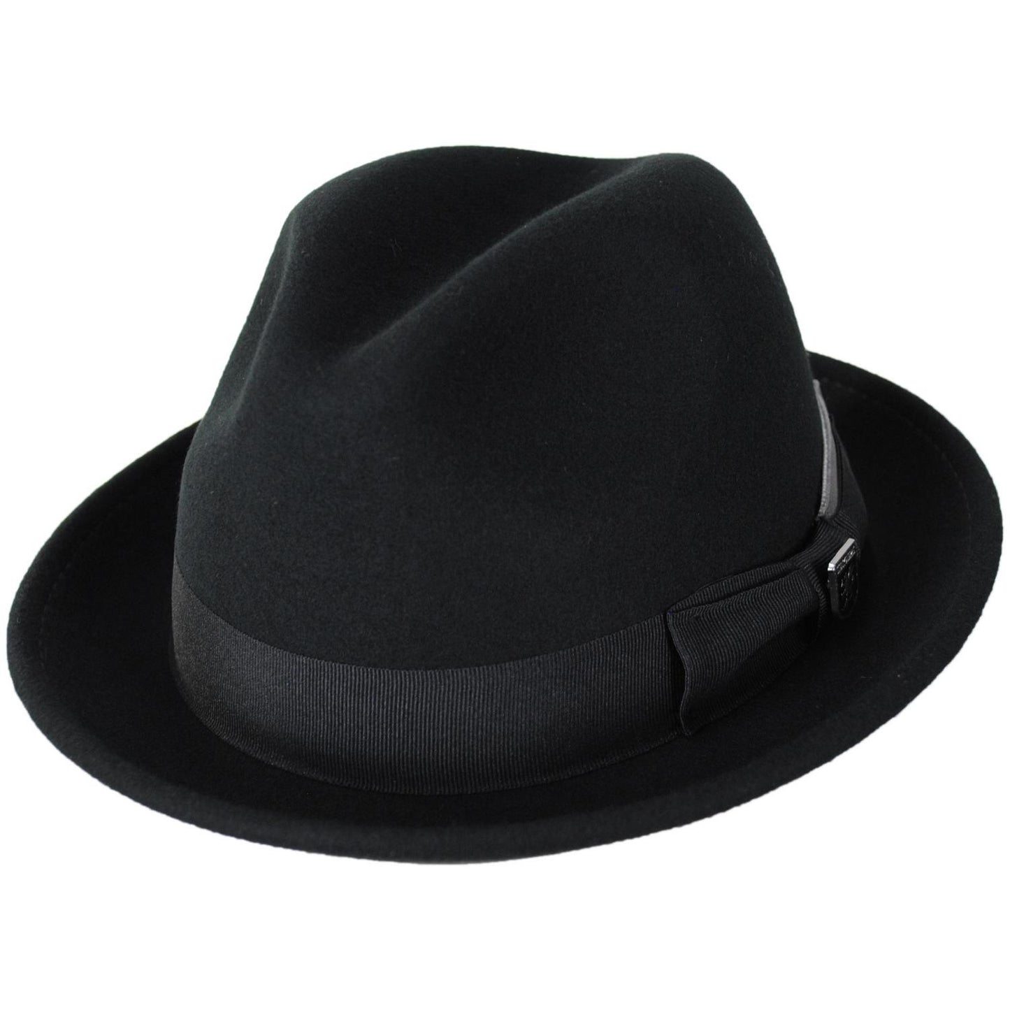 Stacy Adams | Bracco Wool Felt Fedora Hat | 130428 | lead | BLACK/GREY