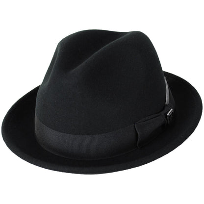 Stacy Adams | Bracco Wool Felt Fedora Hat | 130428 | lead | BLACK/GREY