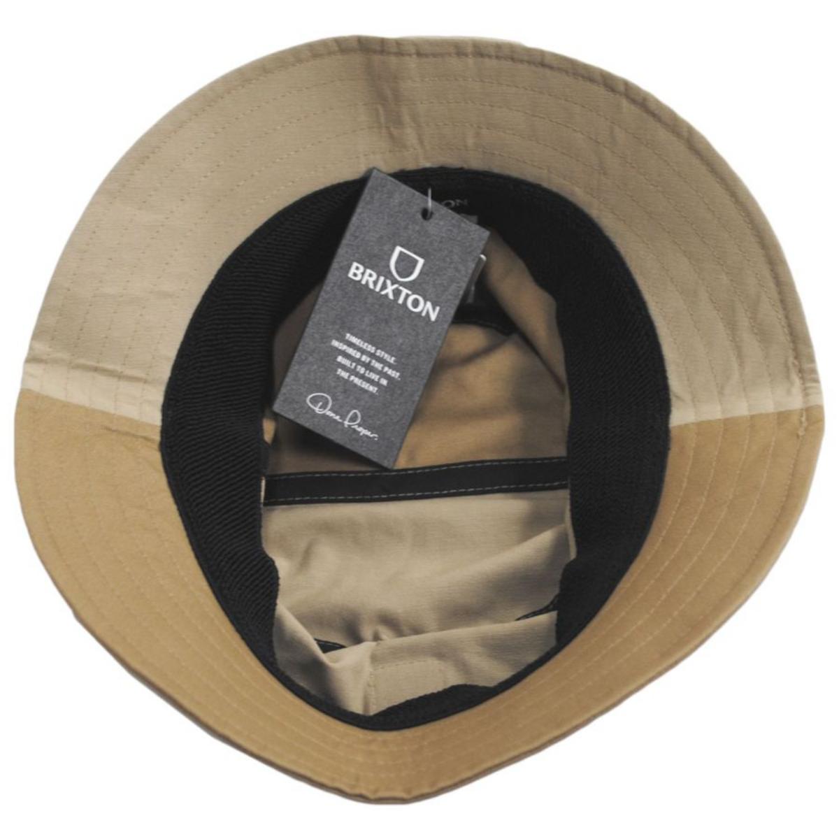 BRIXTON HATS | Beta Color Block Cotton Bucket Hat | 185545 | under | SAND/KHAKI