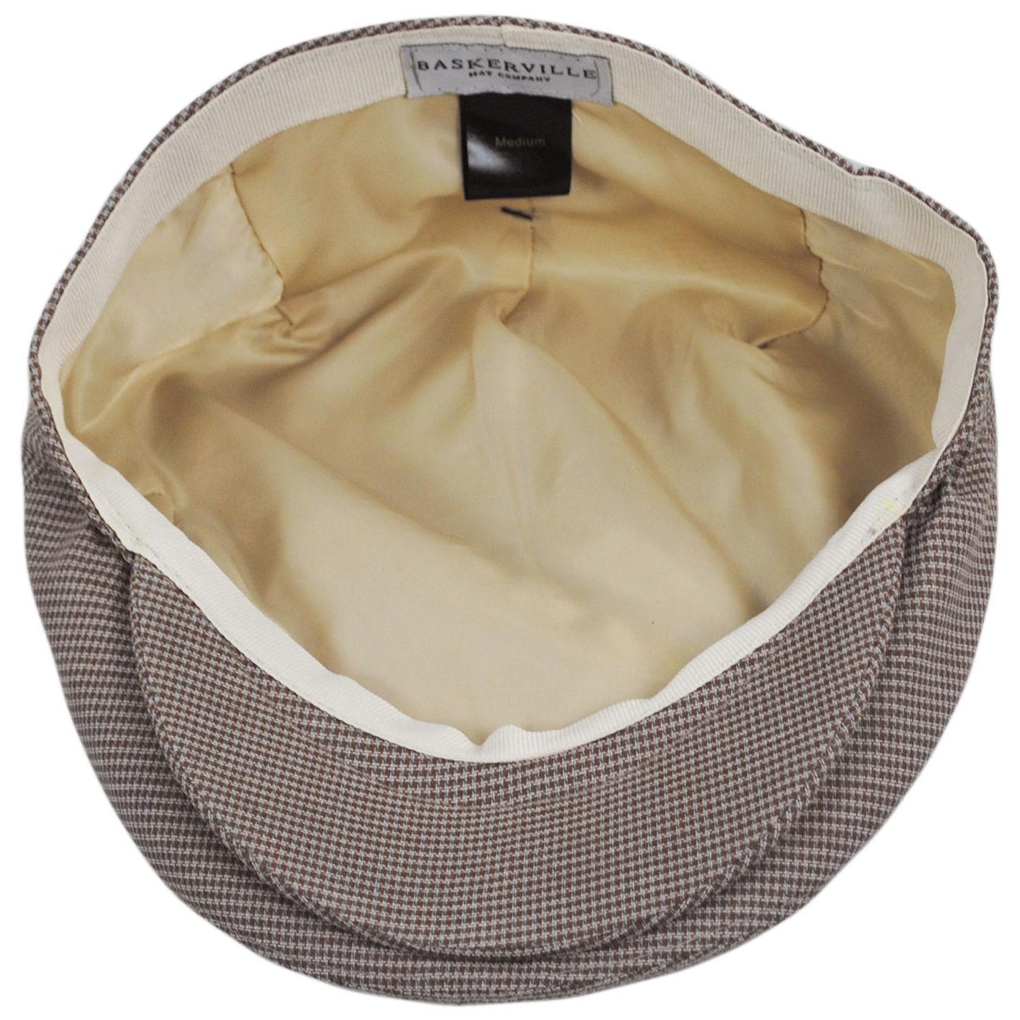 Baskerville Hat Company | Tenby Cotton Mini Windowpane Ivy Cap | 167675 | under | MOCHA