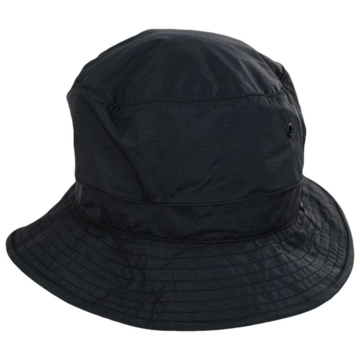 Tilley Endurables | Traverse DWR Ripstop Nylon Packable Bucket Hat | 400843 | front | BLACK