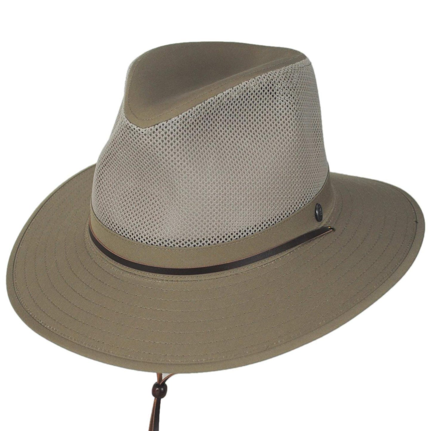 Jaxon Hats | Mesh Crown Aussie Hat | 147249 | lead | KHAKI