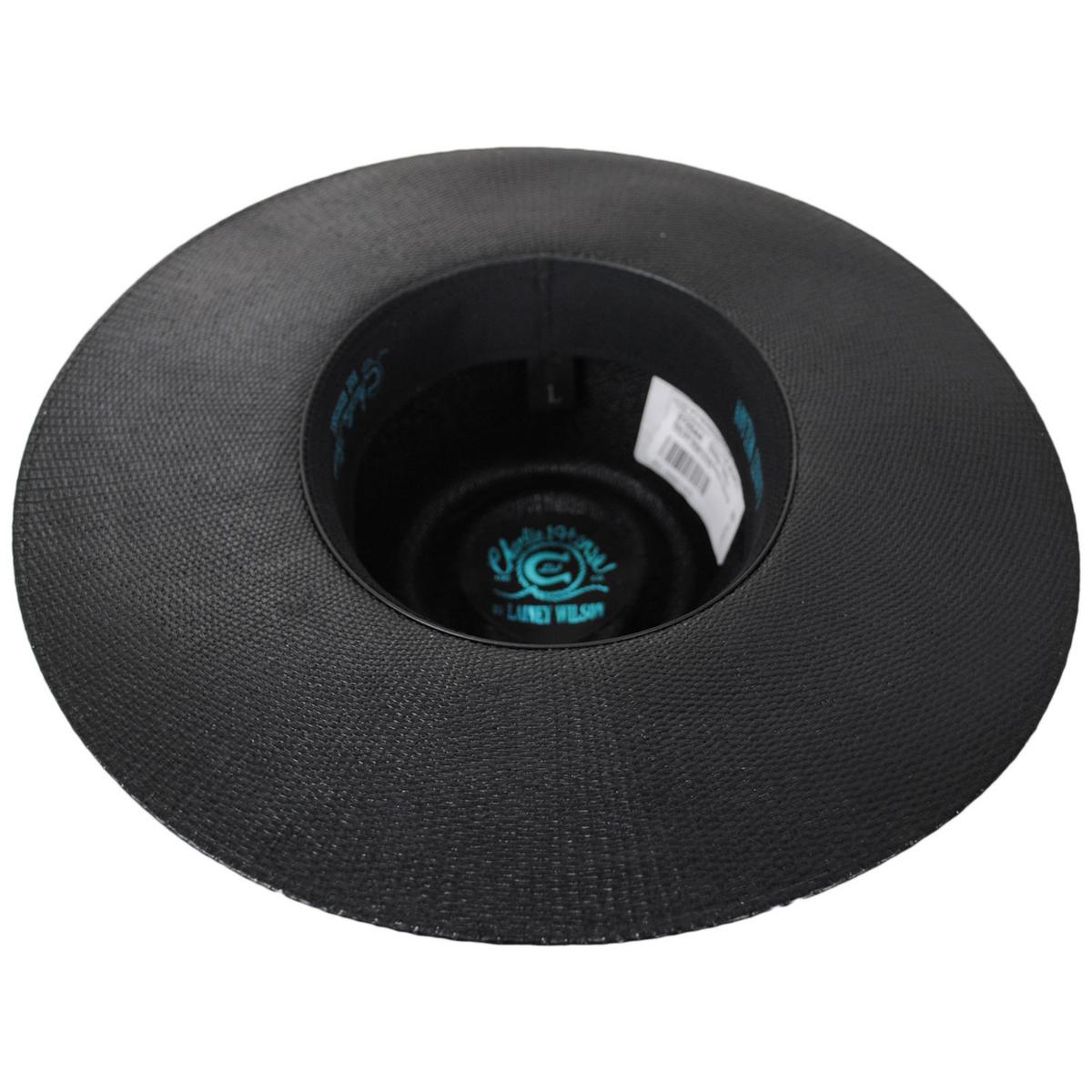 Charlie 1 Horse | Black Opal Bangora Straw Rancher Fedora Hat | 101677 | under | BLACK