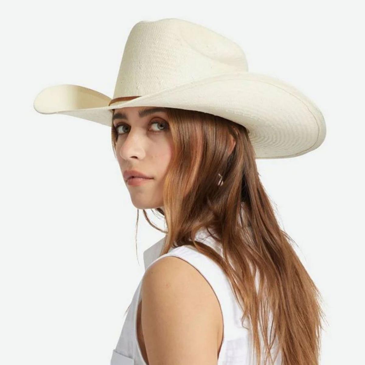 BRIXTON HATS | El Paso Reserve Shantung Straw Western Hat | 128352 | lsfone | OFF WHITE
