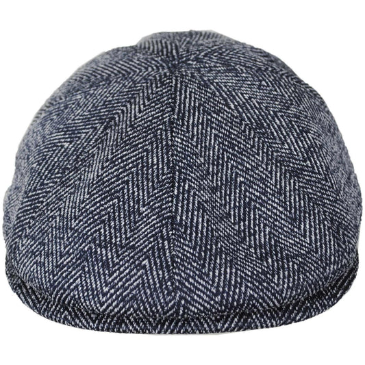 Kangol | Flexfit Pixel Herringbone Newsboy Cap | 160985 | front | MARLED NAVY
