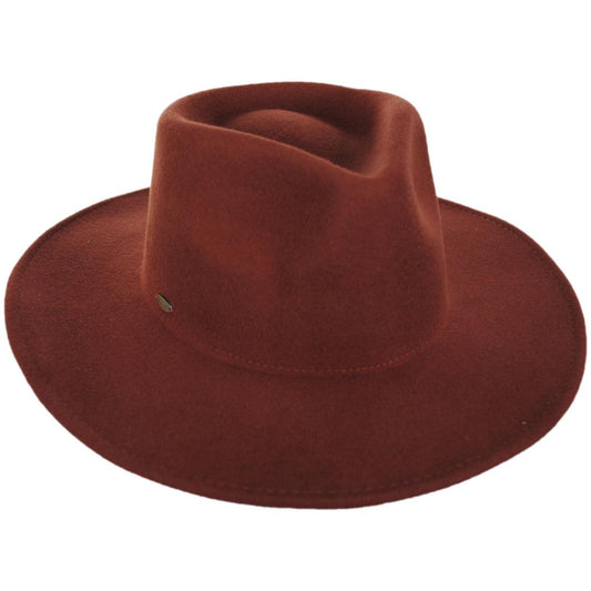 Scala | Kathrina Wool Felt Fedora Hat | 123442 | lead | RUST